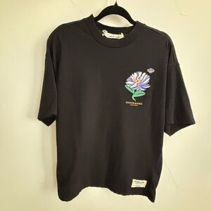 Scotch & Soda Black Tee with Floral Graphic